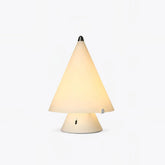 Modern white cone-shaped table lamp with touch switch, YH Lamps product on white background