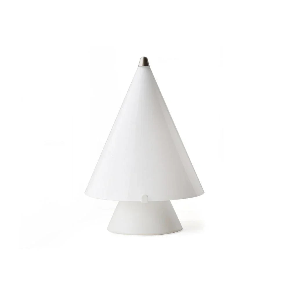 Modern white conical table lamp with touch switch, minimalist design from YH Lamps