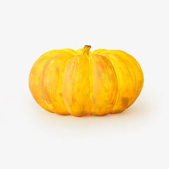 Yellow pumpkin-shaped portable table lamp with USB, modern design by YH Lamps
