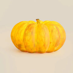 Yellow pumpkin-shaped portable table lamp with USB, modern home lighting from YH Lamps.