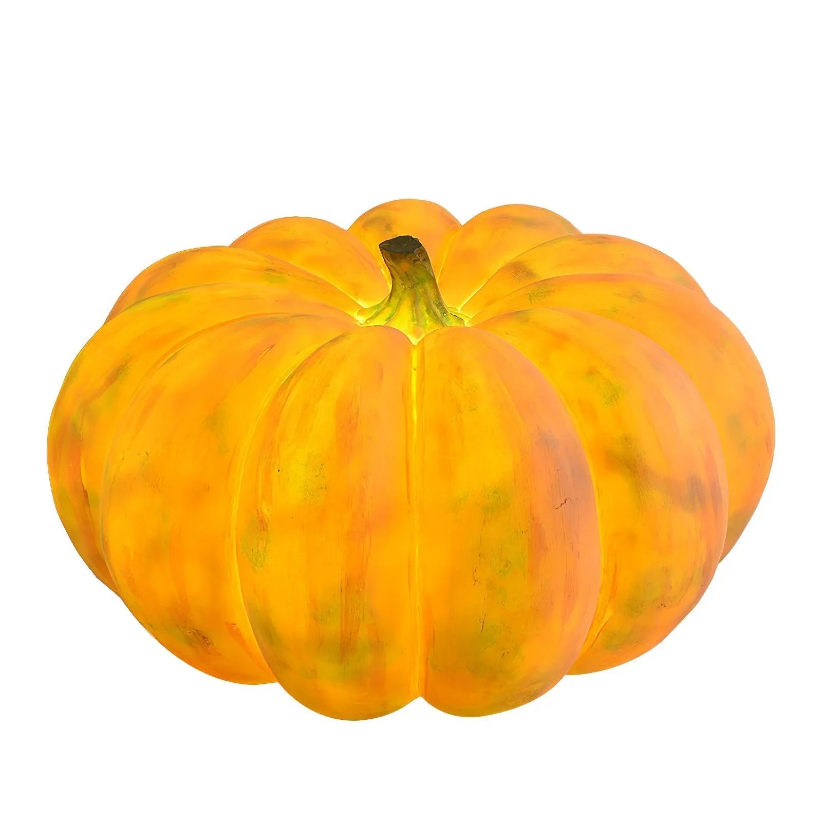 Yellow pumpkin-shaped portable table lamp with built-in battery by YH Lamps