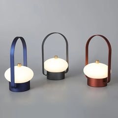 Modern portable table lamps with touch switch and built-in battery in blue, black, and red from YH Lamps