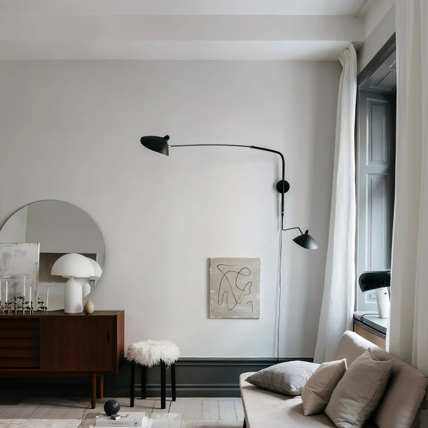 Serge Mouille Plug In Wall Lamp - YhLamps