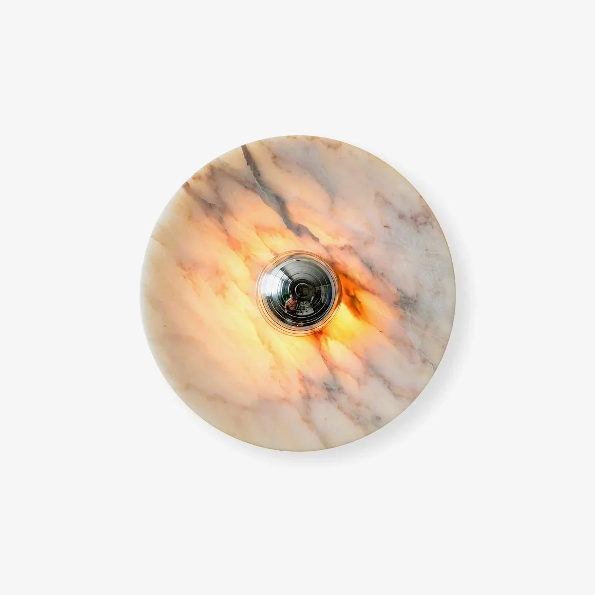 Modern marble wall lamp with chrome accent and warm LED light by YH Lamps