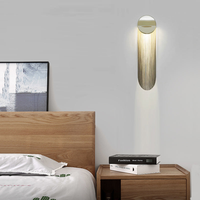 Indoor Decoration Wall Light Aluminum Chain Tassel Wall Sconce - YhLamps