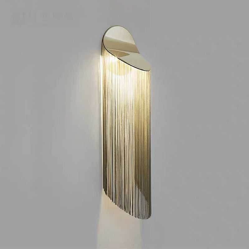 Indoor Decoration Wall Light Aluminum Chain Tassel Wall Sconce - YhLamps