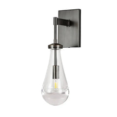 Modern raindrop wall sconce with clear glass shade and metal mount from YH Lamps