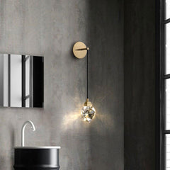Aurelia Modern Faceted Crystal Wall Sconce - YhLamps