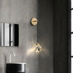 Aurelia Modern Faceted Crystal Wall Sconce - YhLamps