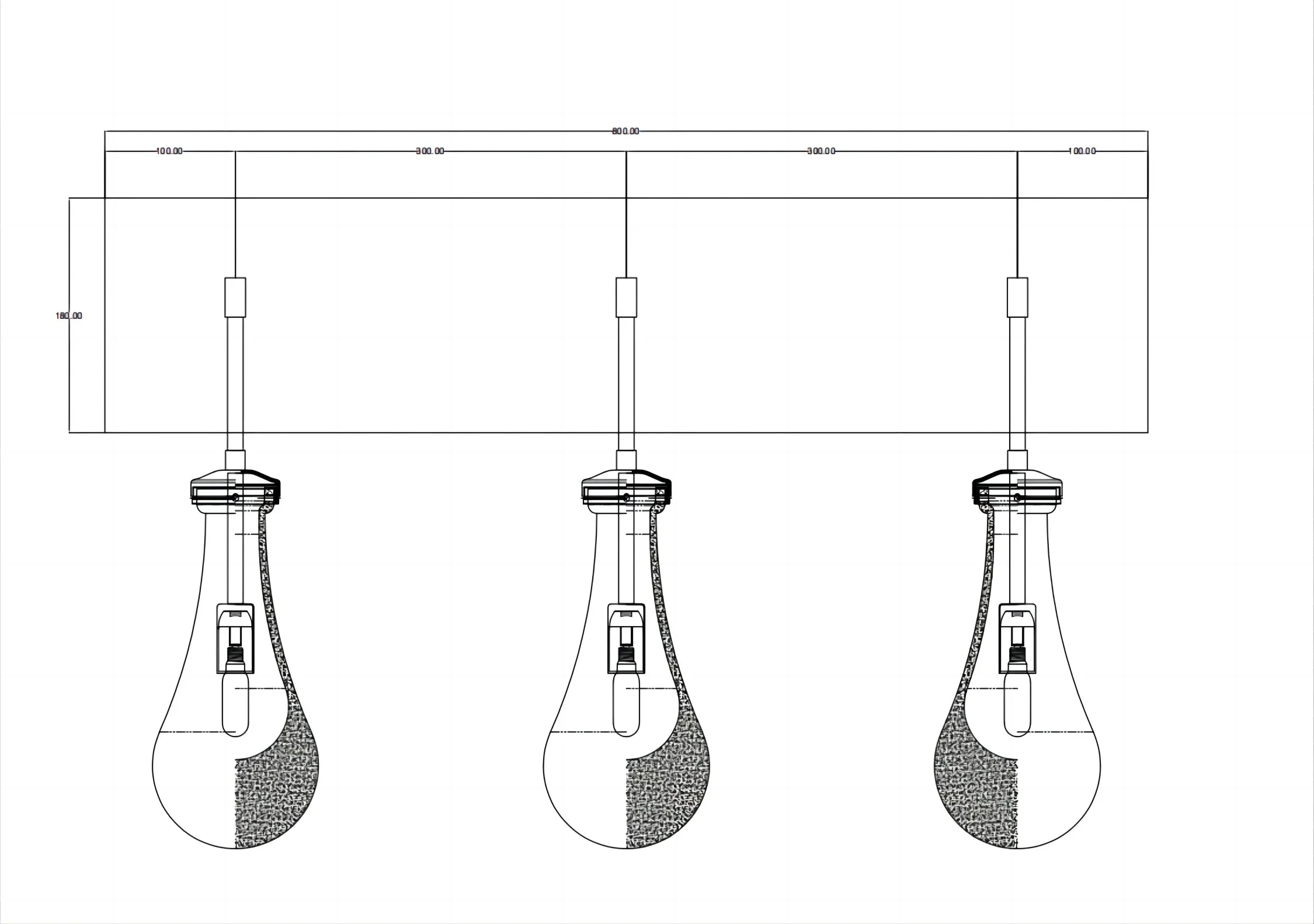 Customized Raindrop Wall LampBlack Down Rods - YhLamps