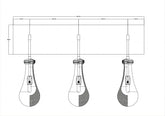 Customized Raindrop Wall LampBlack Down Rods - YhLamps