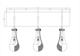 Customized Raindrop Wall LampBlack Down Rods - YhLamps