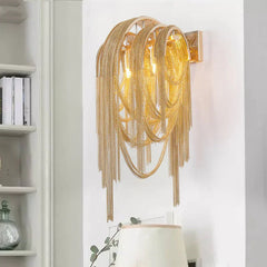 Sophia Modern Aluminum Chain Tassel Wall Sconce - YhLamps