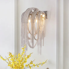 Sophia Modern Aluminum Chain Tassel Wall Sconce - YhLamps
