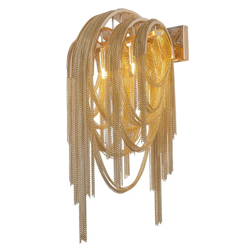 Sophia Modern Aluminum Chain Tassel Wall Sconce - YhLamps