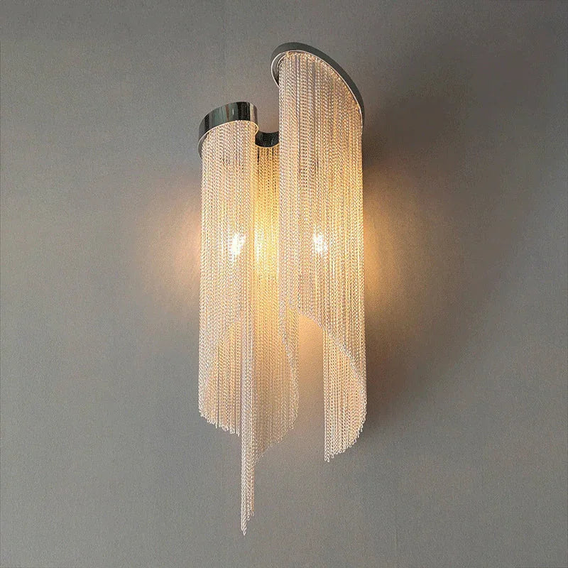 Fiona Aluminum Chain Tassel Wall Sconce - YhLamps