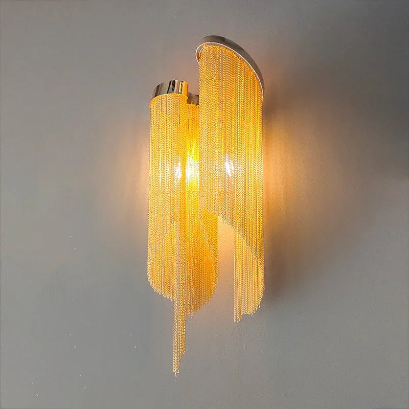 Fiona Aluminum Chain Tassel Wall Sconce - YhLamps