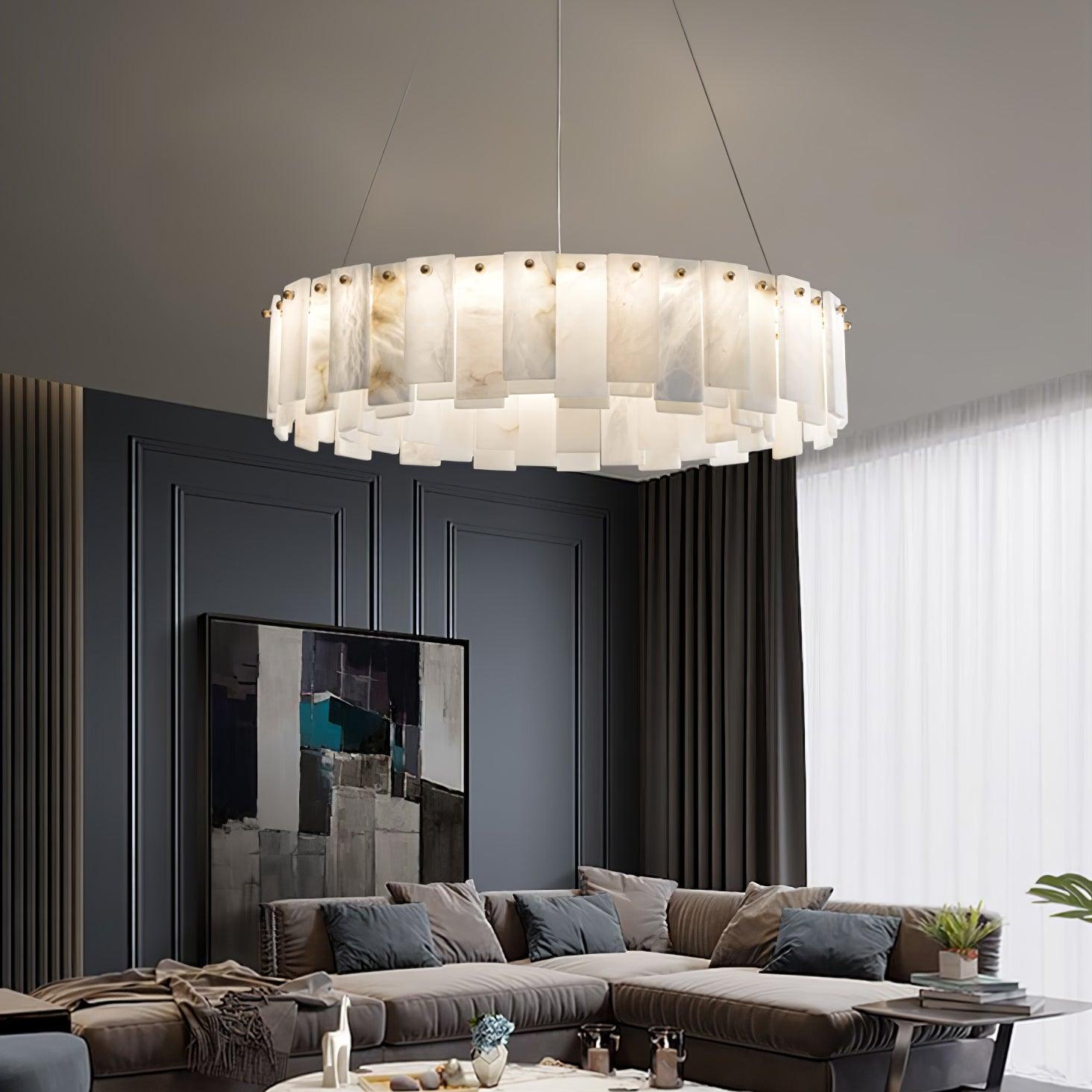 Celestial Alabaster Round Chandelier - YhLamps