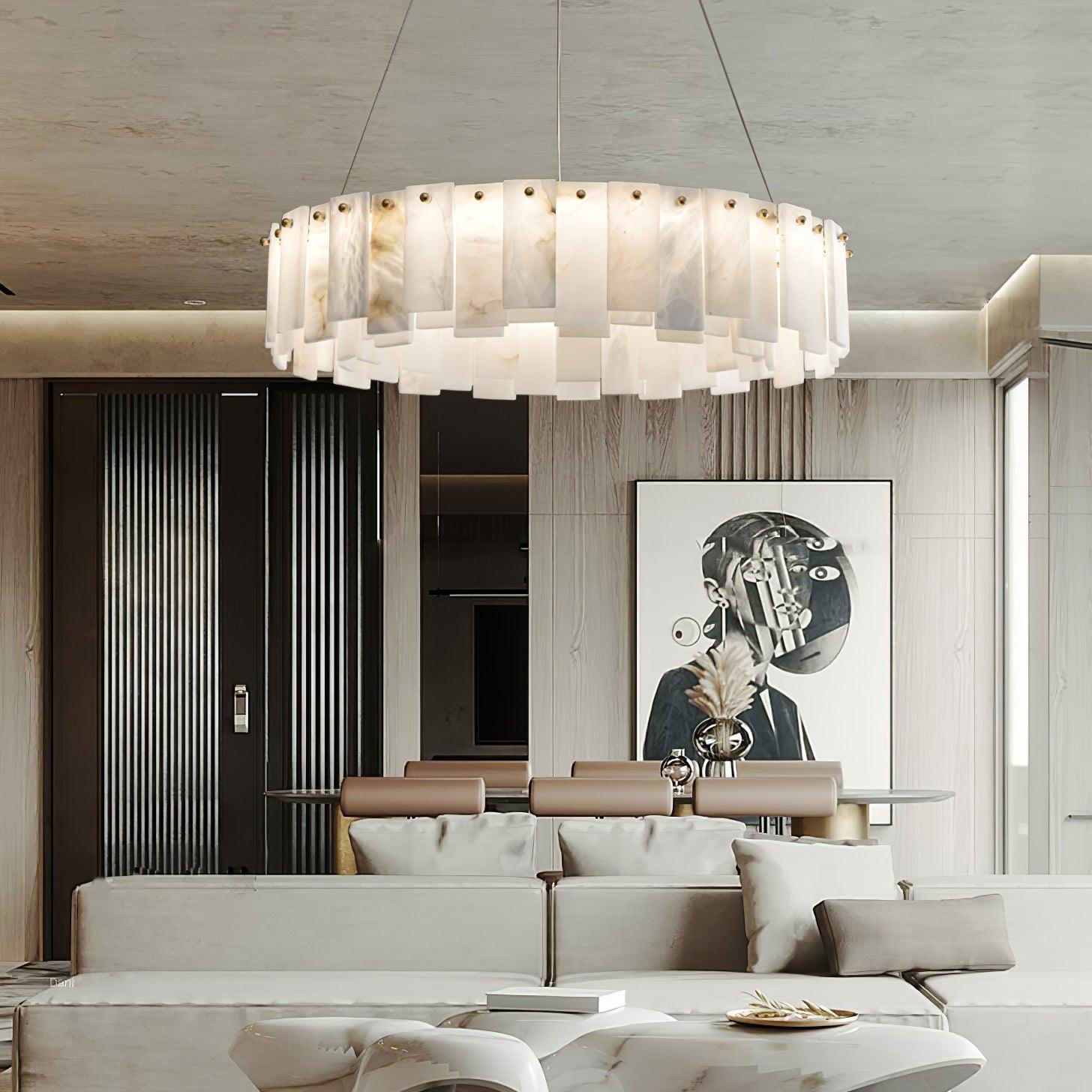 Celestial Alabaster Round Chandelier - YhLamps