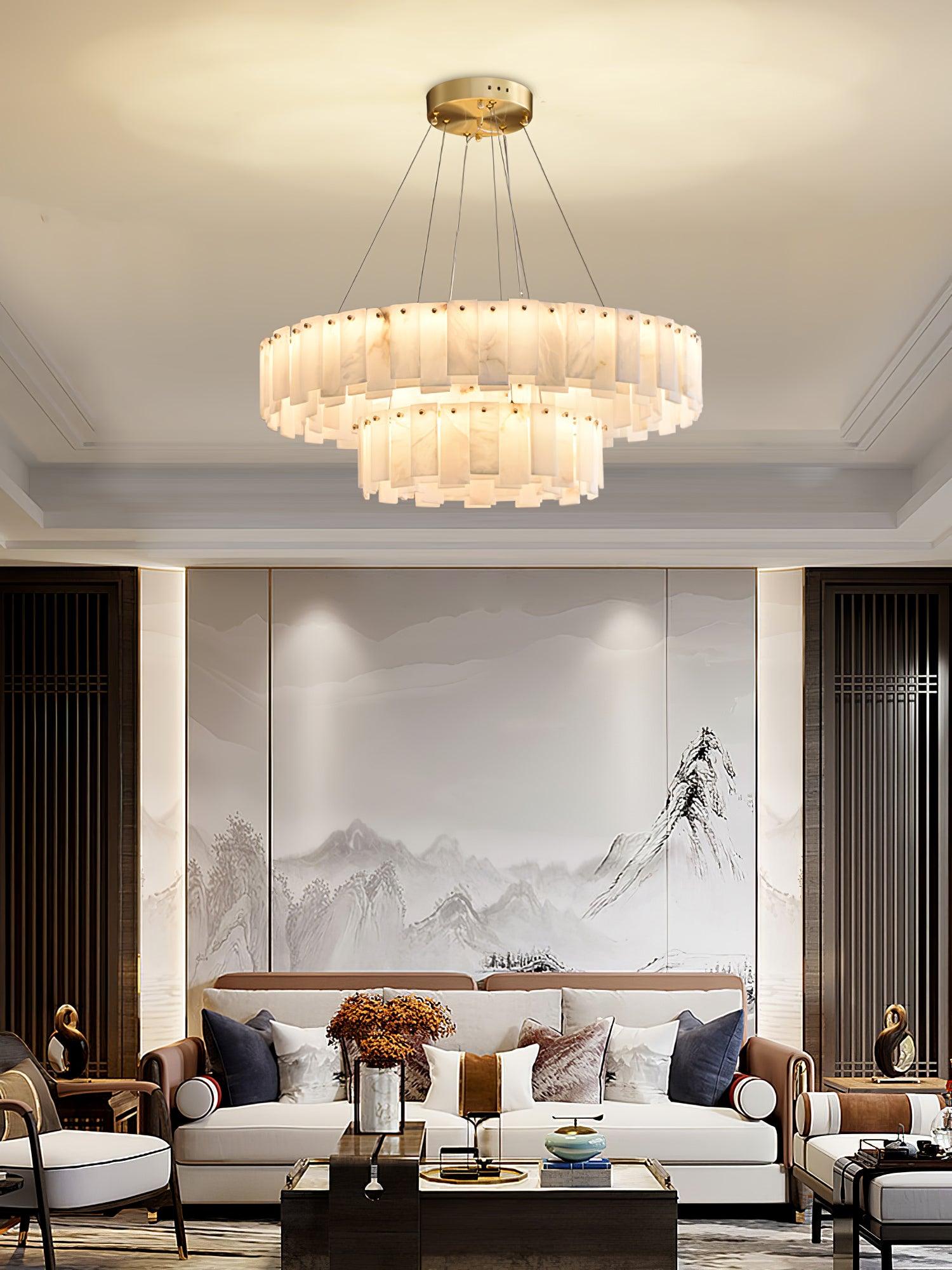 Celestial Alabaster Round Chandelier - YhLamps