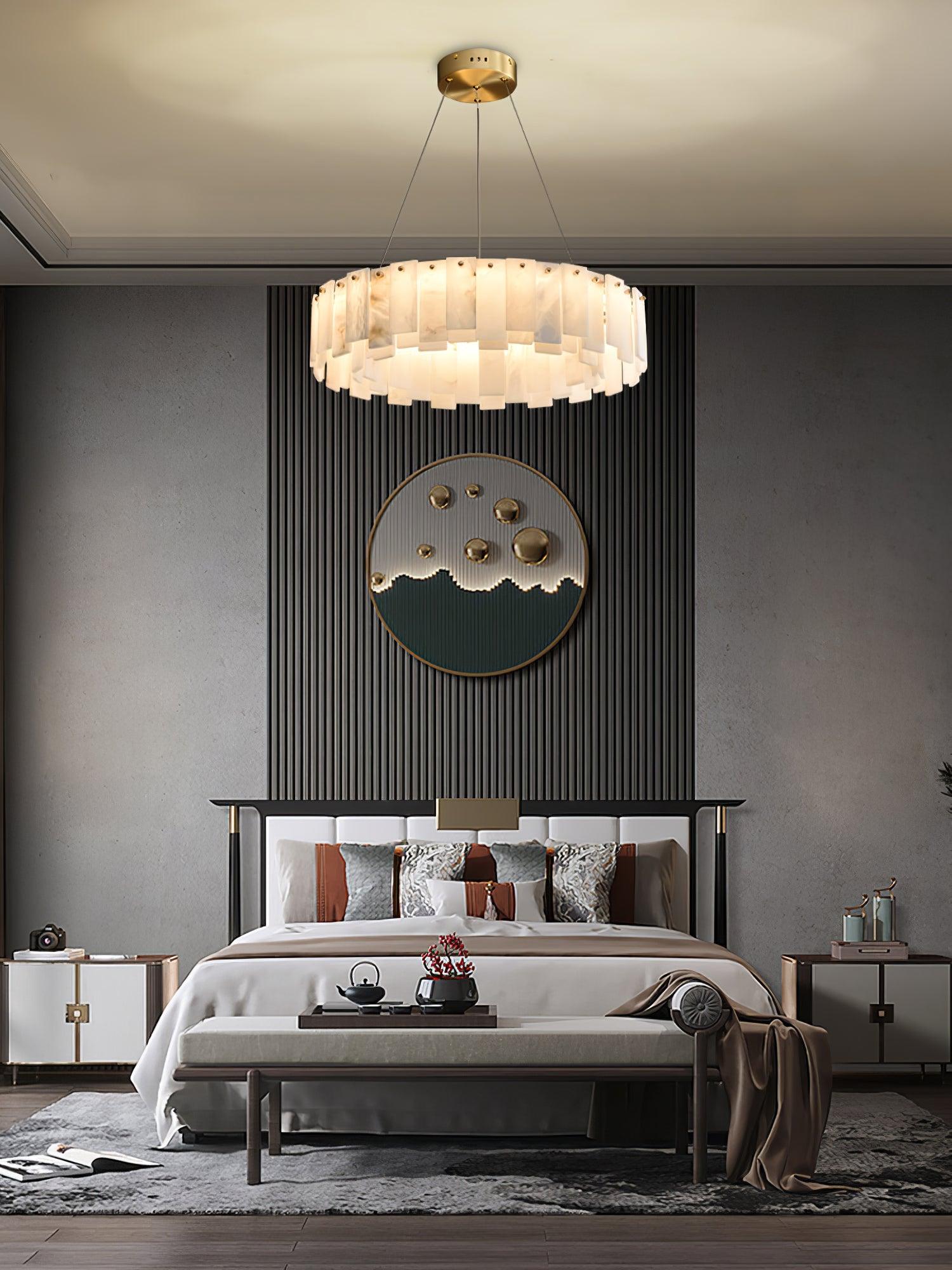 Celestial Alabaster Round Chandelier - YhLamps