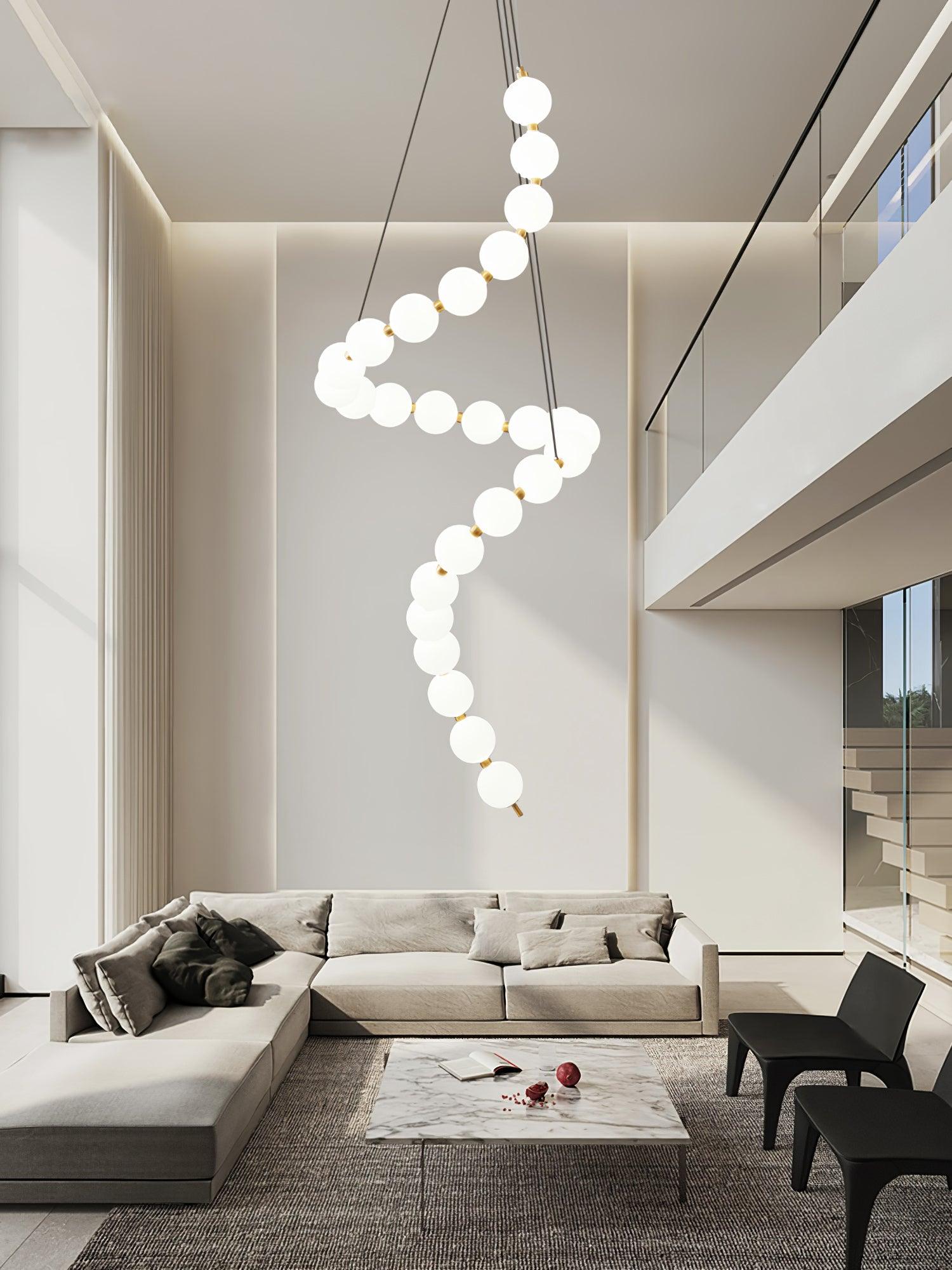 Acrylic Pearl Necklace Chandelier - YhLamps
