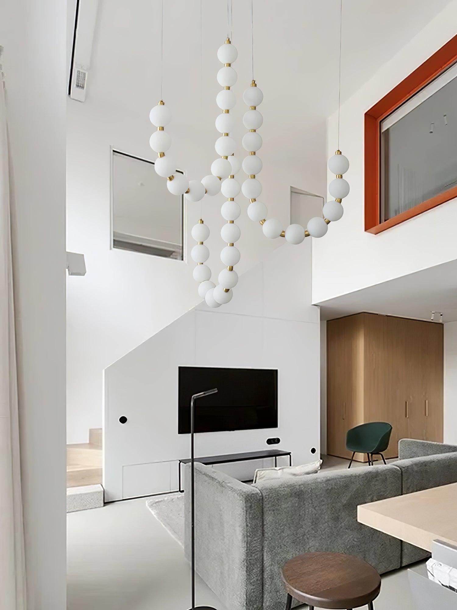 Acrylic Pearl Necklace Chandelier - YhLamps