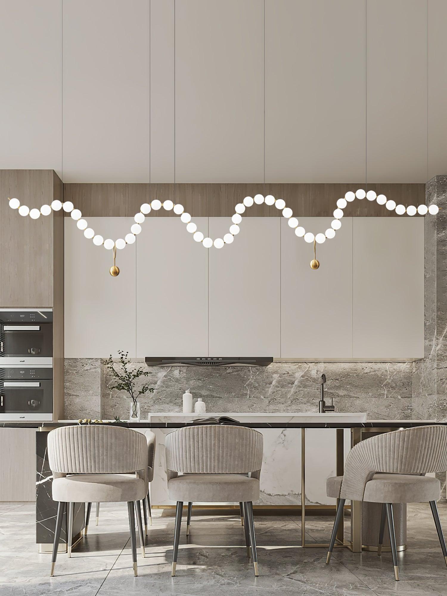 Acrylic Pearl Necklace Chandelier - YhLamps