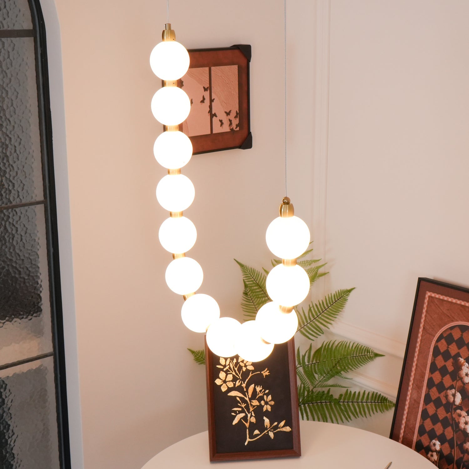 Acrylic Pearl Necklace Chandelier - YhLamps