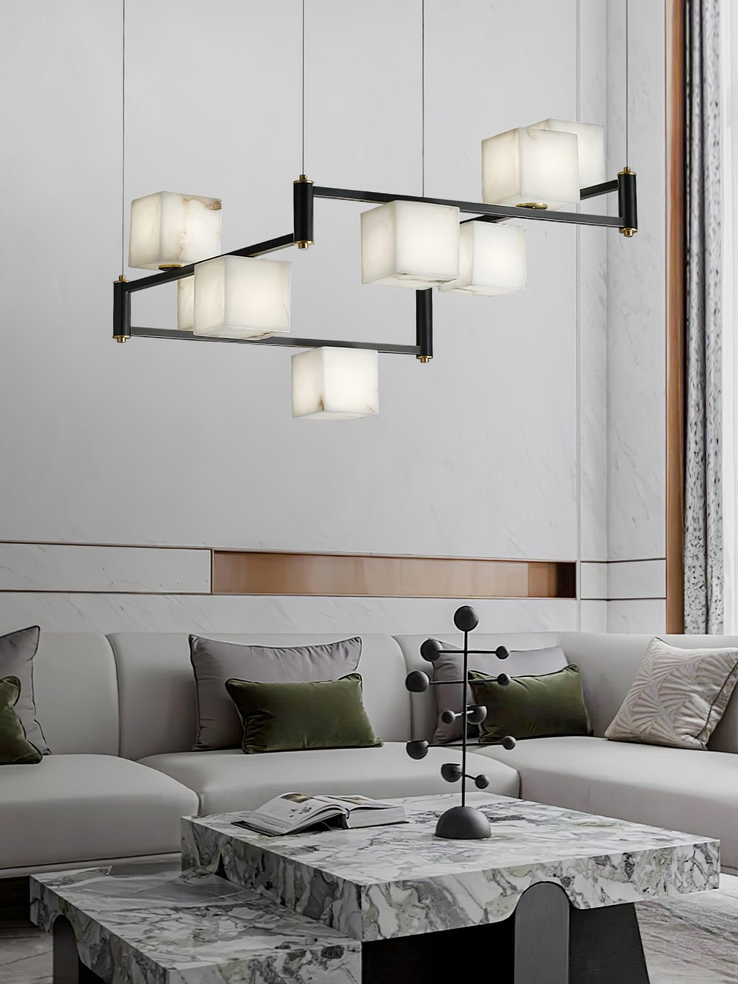 Alabaster Square Box Chandelier - YhLamps