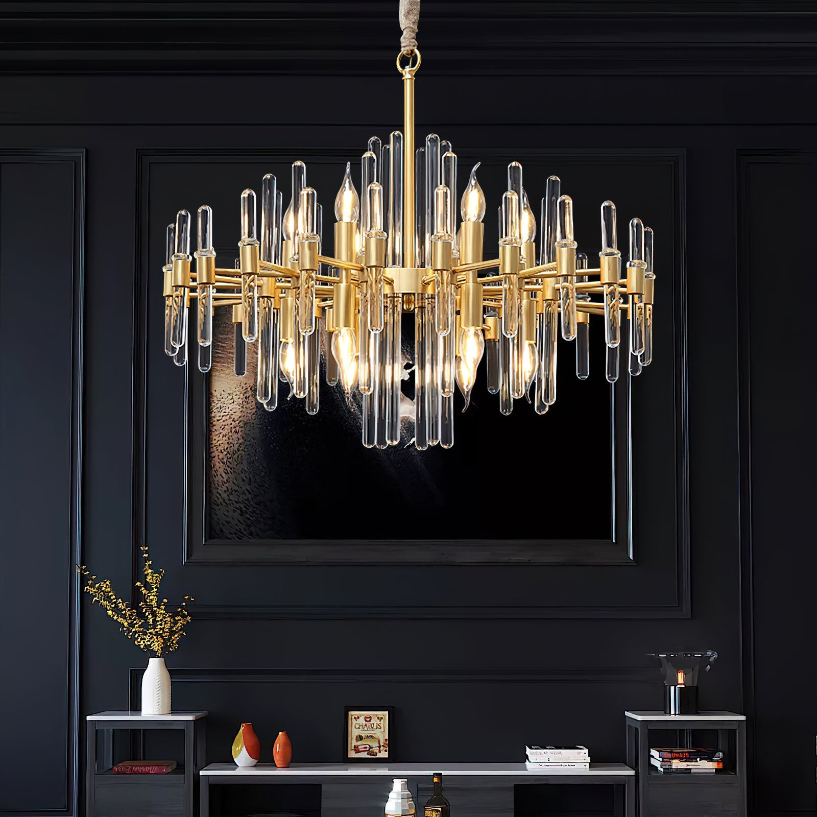 Vintage Antique Brass Chandelier - YhLamps