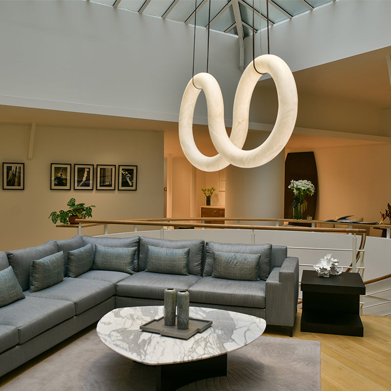 Ethereal Alabaster Chandelier For Living Room - YhLamps