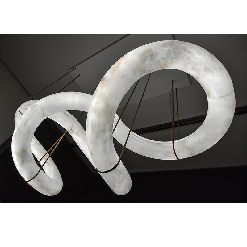 Merlin Scarlett Designer Alabaster Pendant Light. Modern Inspired Chandelier - YhLamps