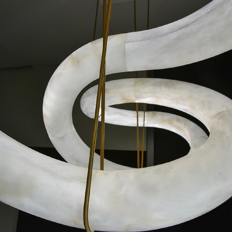 Merlin Scarlett Designer Alabaster Pendant Light. Modern Inspired Chandelier - YhLamps