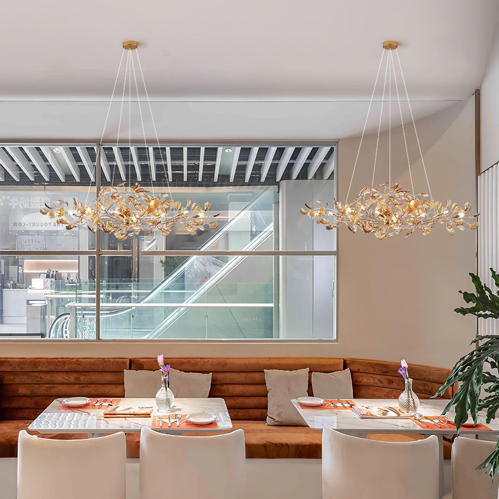 Acrylic Ginkgo Leaf Chandelier - YhLamps