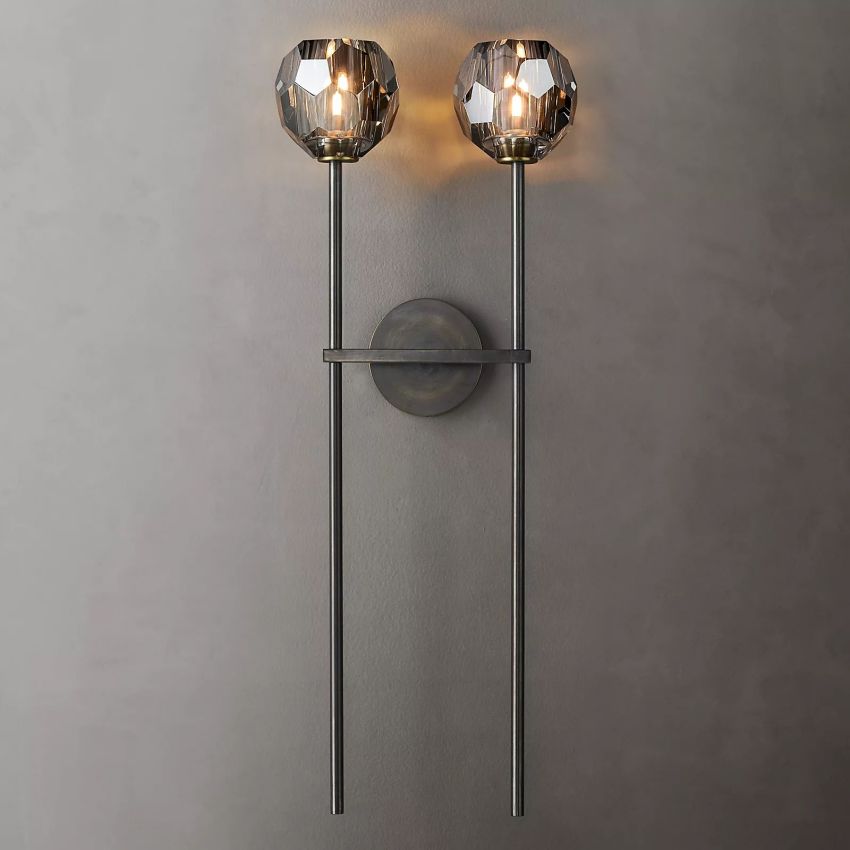 Belle De Crystal Grand Double Sconce - YhLamps