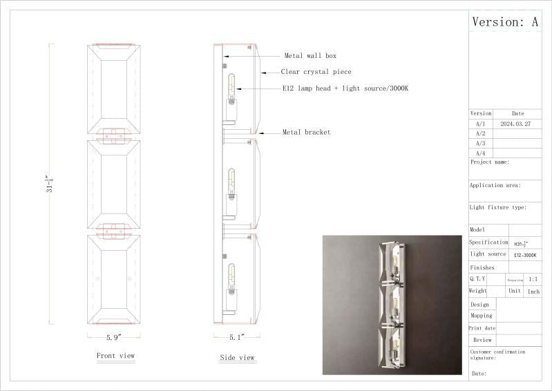 Customized Faceted Crystal Wall Sconce - YhLamps